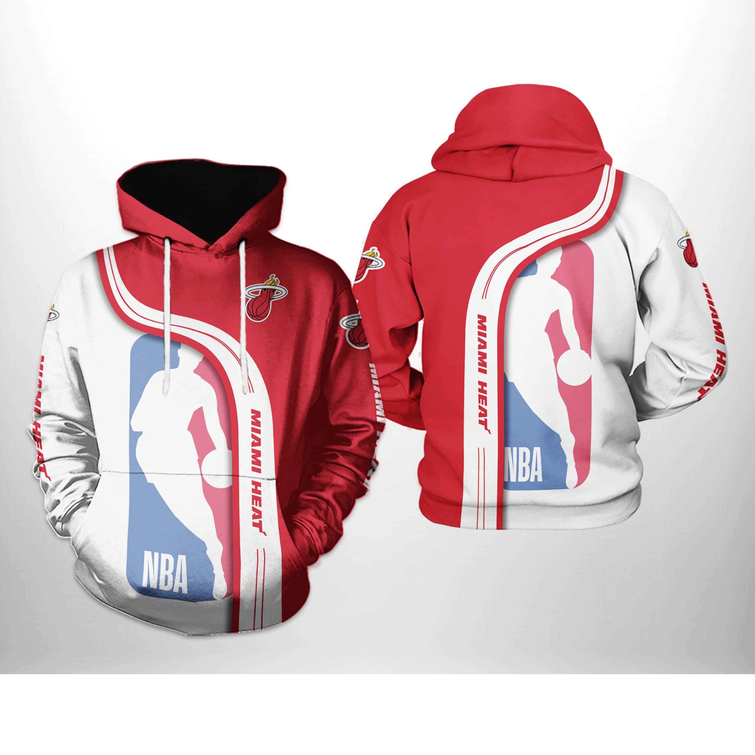 Men's Miami Heat Mitchell & Ness Color Blocked Nba Fleece Hoodie